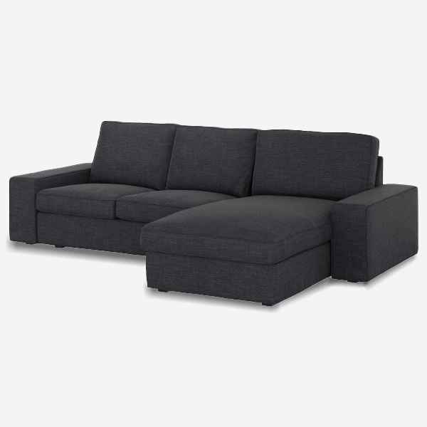 Abies Sofa L shaped in Black with white background get it from renome